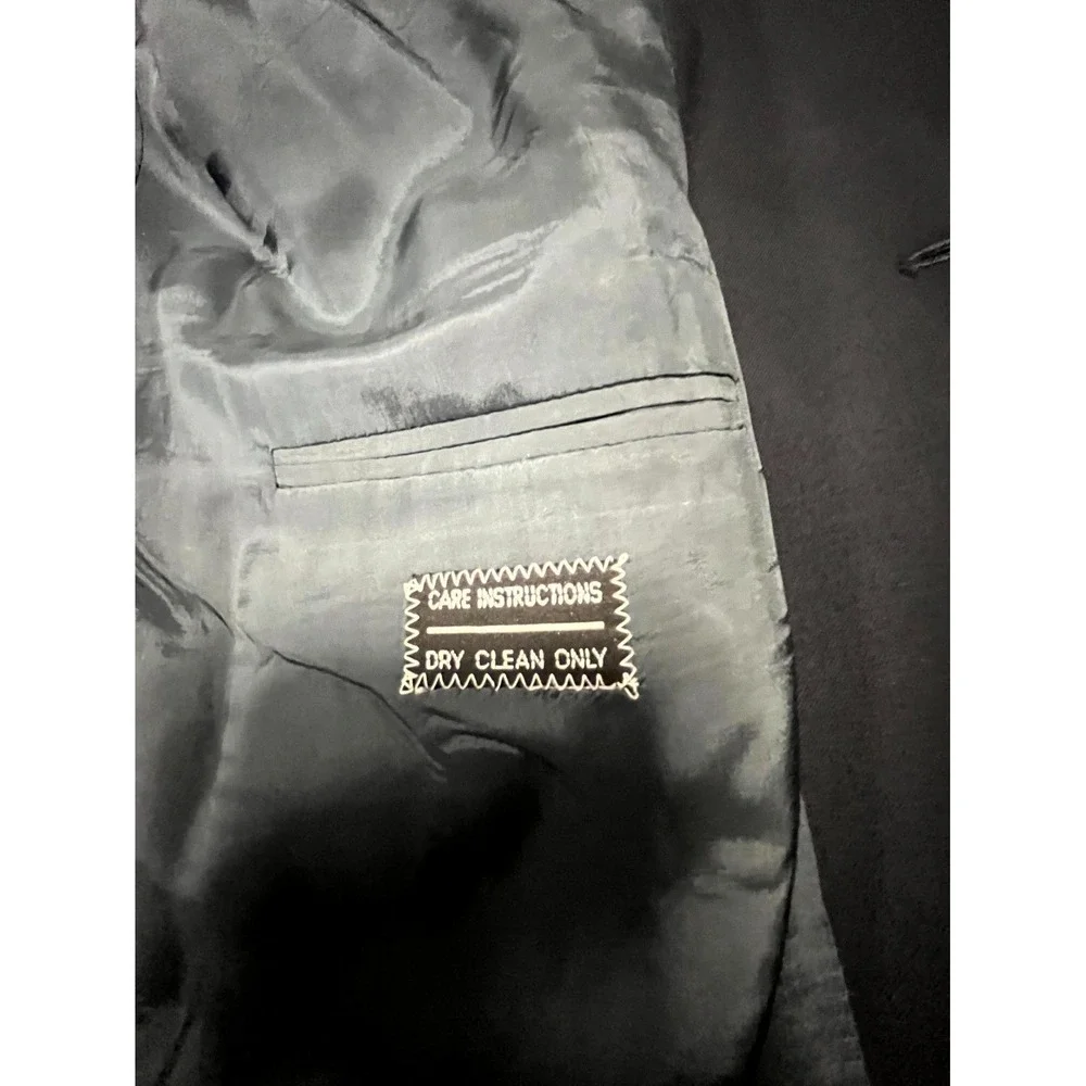 VTG Giorgio Armani Blazer Jacket Mens Black Notch Lapel Single Breasted Formal